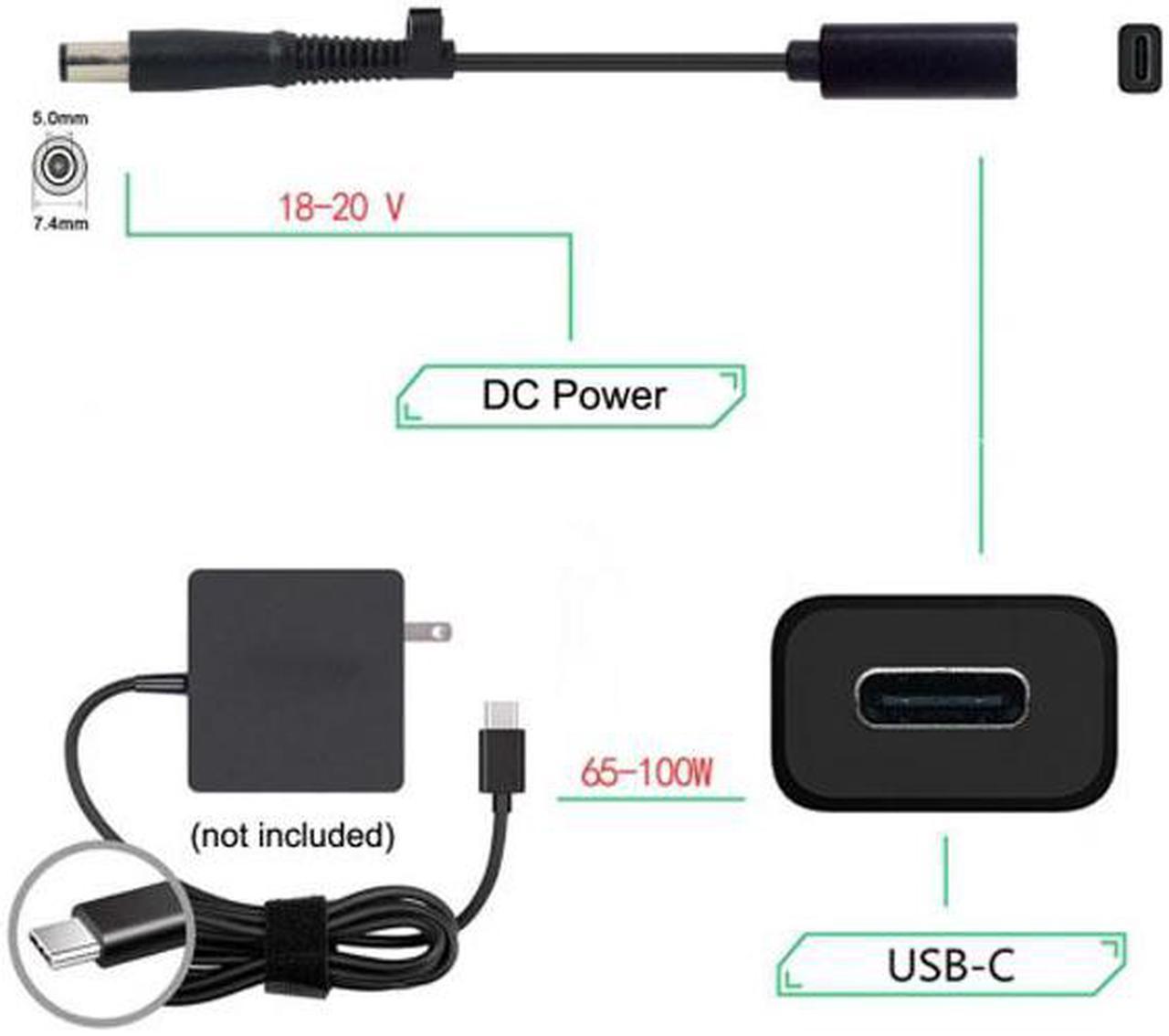 Chenyang Cable Type C USB-C Female Input to DC 7.4*5.0mm Power PD Charge Cable fit for Laptop 18-20V