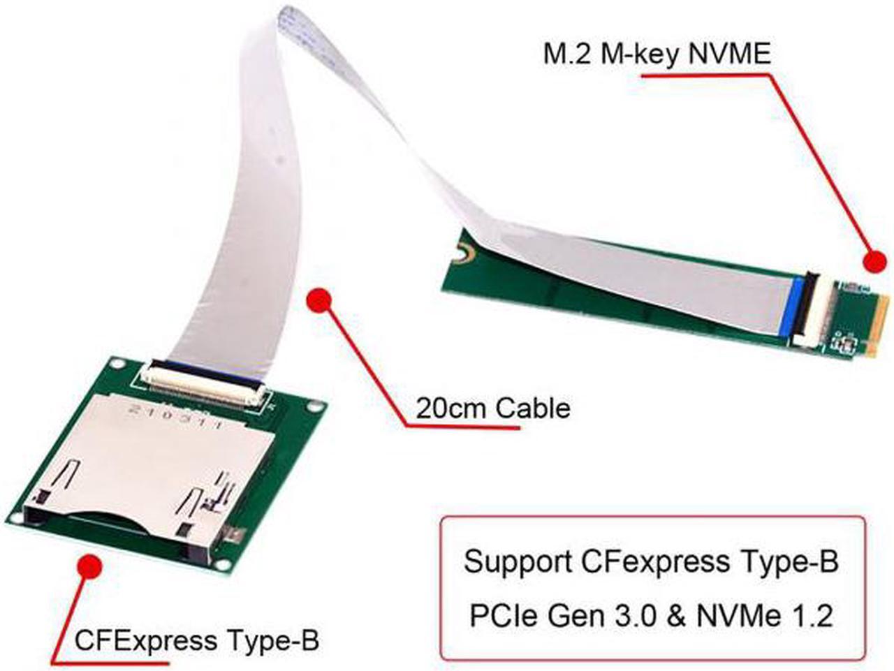 Alt view image 7 of 7 - Jimier NGFF M.2 NVMe Mainboard to CF Express Extension Cable M2 M-key for CFE Type-B Support R5 Z6 Z7 Memory Card