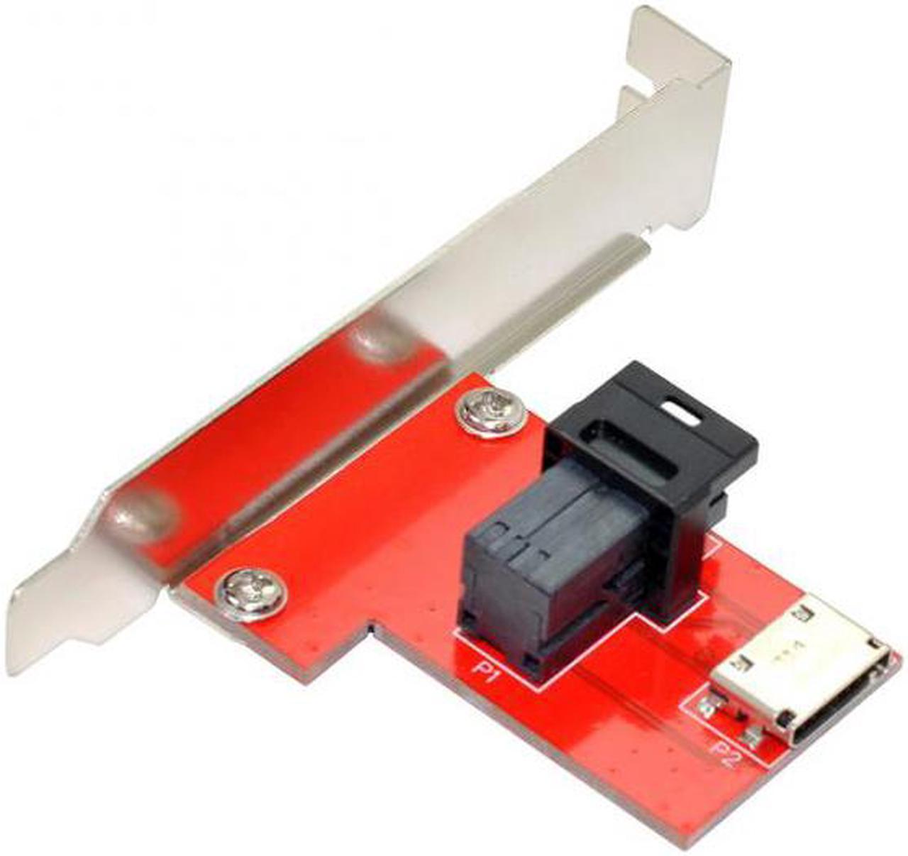 Chenyang PCI-Express 4.0 Mini SAS HD SFF-8643 to Oculink SFF-8611 SFF-8612 PCBA Female Adapter With Bracket