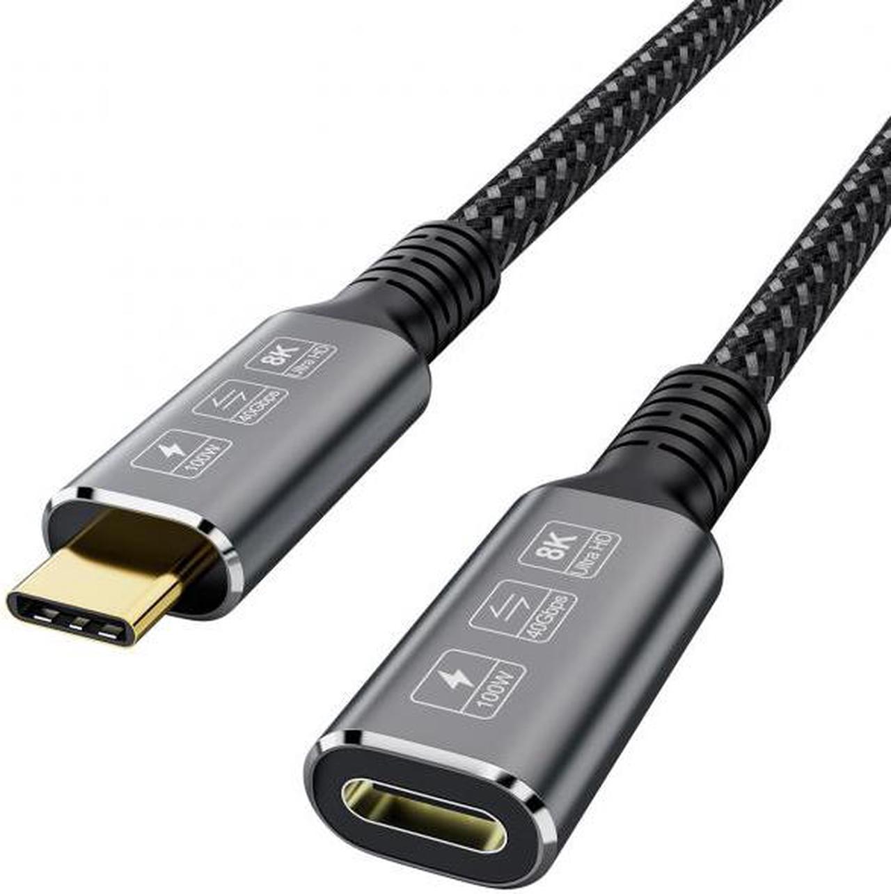 Chenyang USB4 Extension Cable Male to Female 40Gbps with 100W Charging and 8K@60Hz Compatible with Thunderbolt3/4