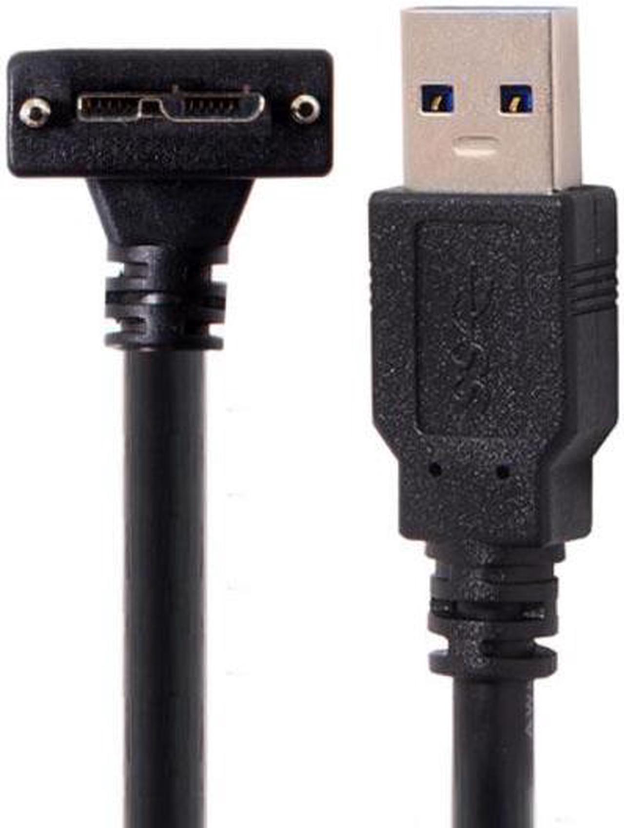 Chenyang CY 1.2m 3m 5m 90 Degree Down Angled Micro USB Screw Mount to 3.0 Data Cable for Industrial Camera