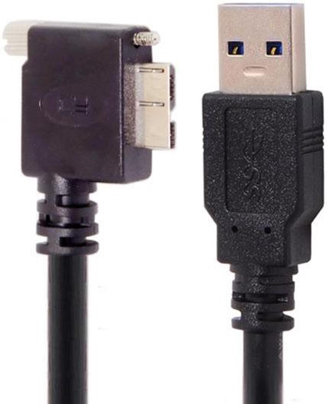 Chenyang CY 5.0M 90 Degree Right Angled Micro USB Screw Mount to 3.0 Data Cable for Industrial Camera