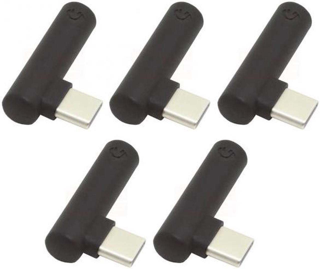 Alt view image 3 of 7 - CY 5pcs/set Type-C to 3.5mm Earphone Adapter 90 Degree Angled Type USB-C 3.1 Male to AUX Audio Female
