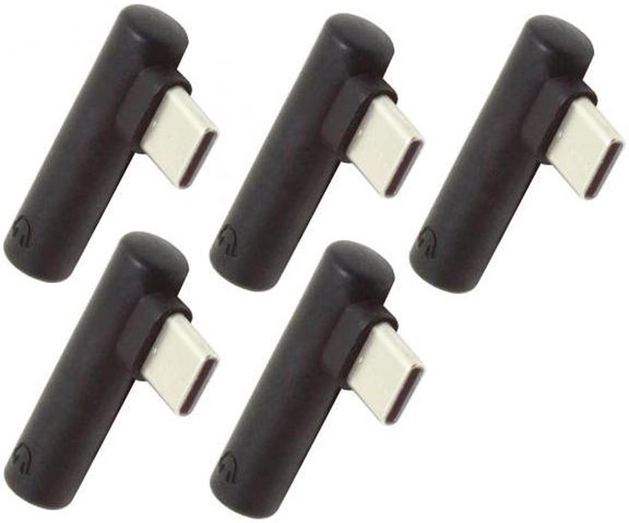 Alt view image 4 of 7 - CY 5pcs/set Type-C to 3.5mm Earphone Adapter 90 Degree Angled Type USB-C 3.1 Male to AUX Audio Female