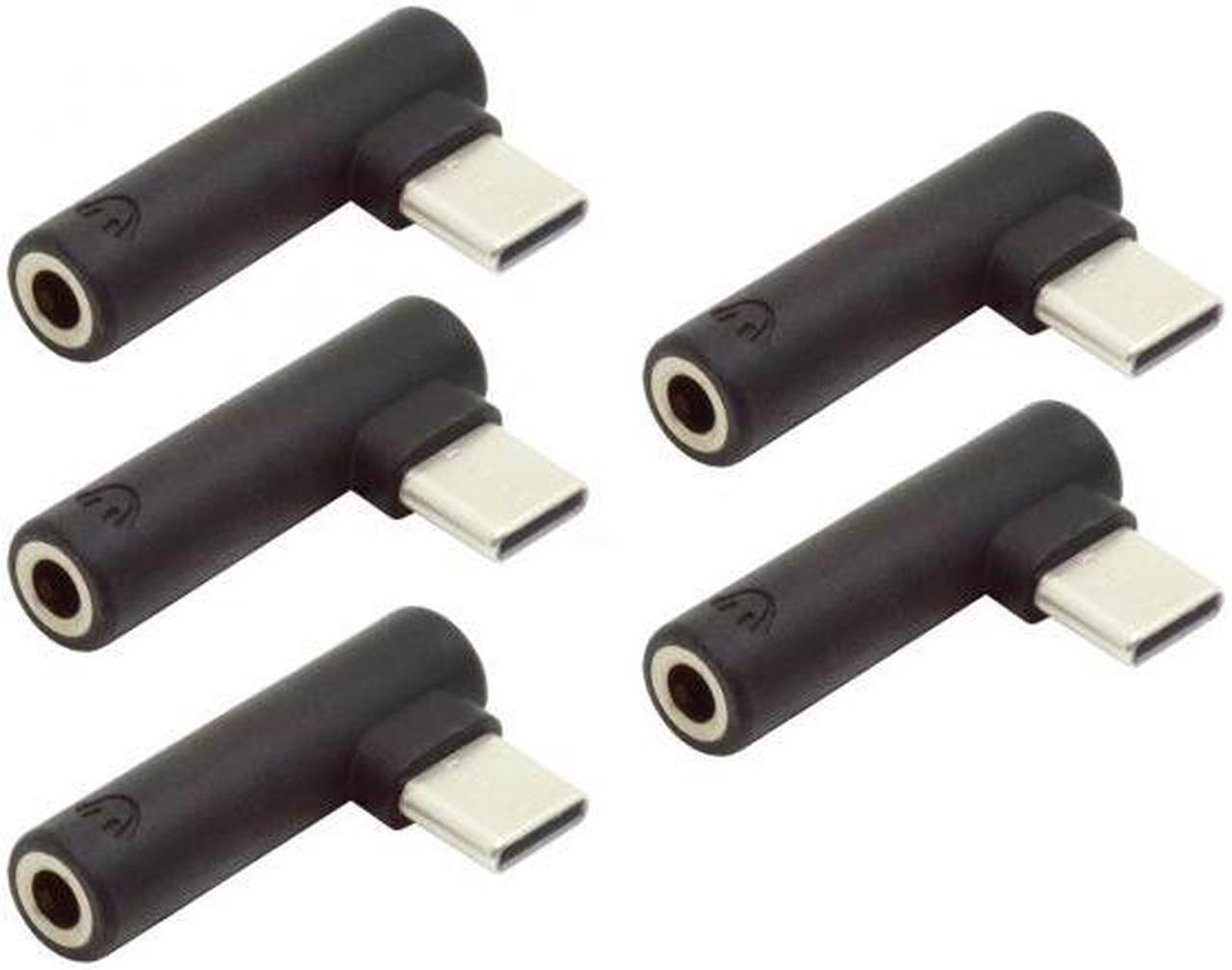 Alt view image 2 of 7 - CY 5pcs/set Type-C to 3.5mm Earphone Adapter 90 Degree Angled Type USB-C 3.1 Male to AUX Audio Female