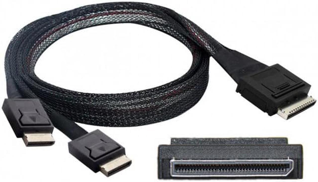 Chenyang SF-054 OCuLink PCIe PCI-Express SFF-8611 8x 8-Lane to Dual SFF-8611 Oculink 4x SSD Data Active Cable 50cm