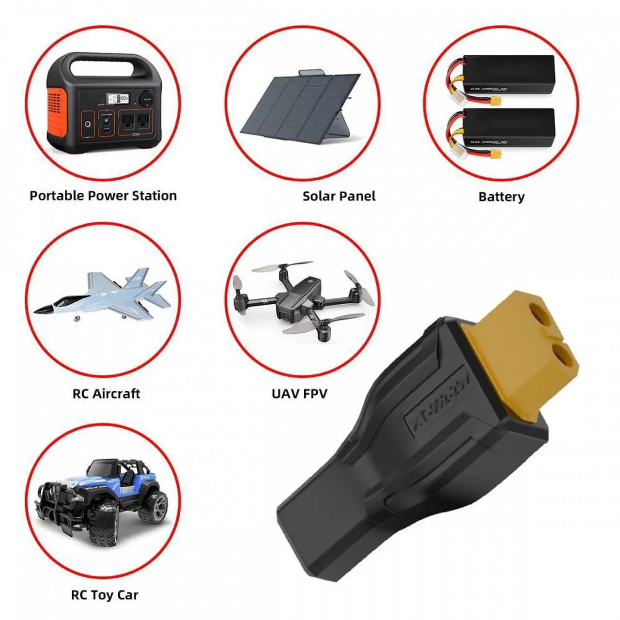 Alt view image 7 of 7 - Xiwai XT60 Female SC100 Protocol to Type-C Female Fast Charging Adapter for RC Lipo Battery Quadcopter Multicopter Aeromodelling