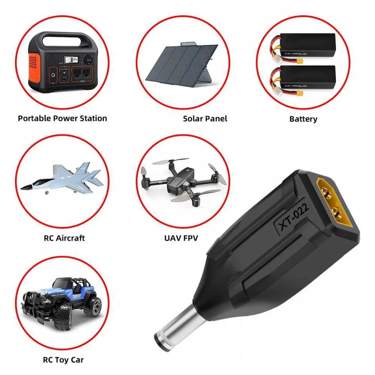 Alt view image 7 of 7 - CY XT60 Male SC100 Protocol to DC 5.5x2.1mm Male Fast Charging Adapter for RC Lipo Battery Quadcopter Multicopter Aeromodelling