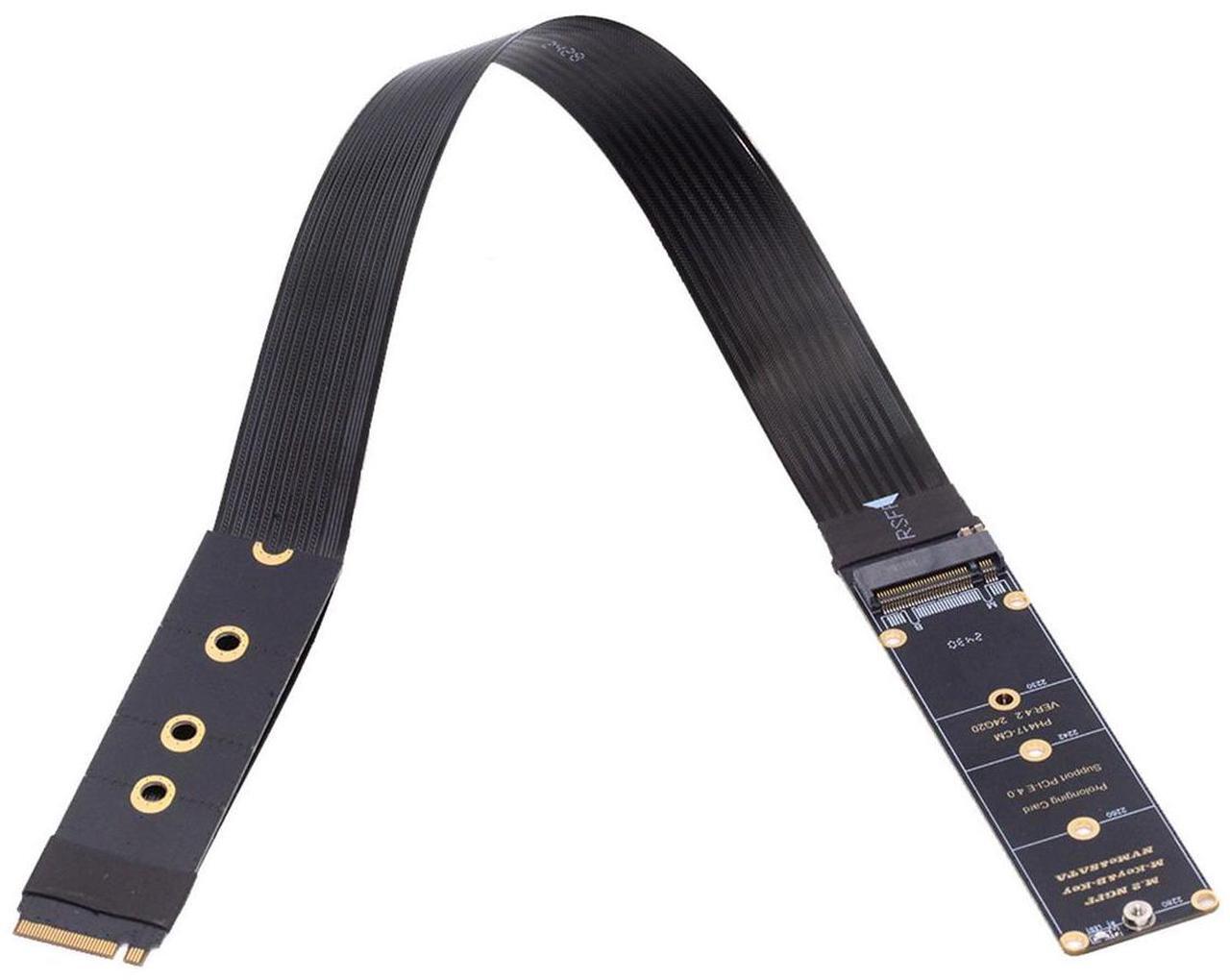 Alt view image 2 of 7 - Xiwai NGFF M-Key NVME Male to Female Extension PCI Express Cable 30cm PCI-E 4.0 for Mainboard SSD 2230/2242/2260/2280