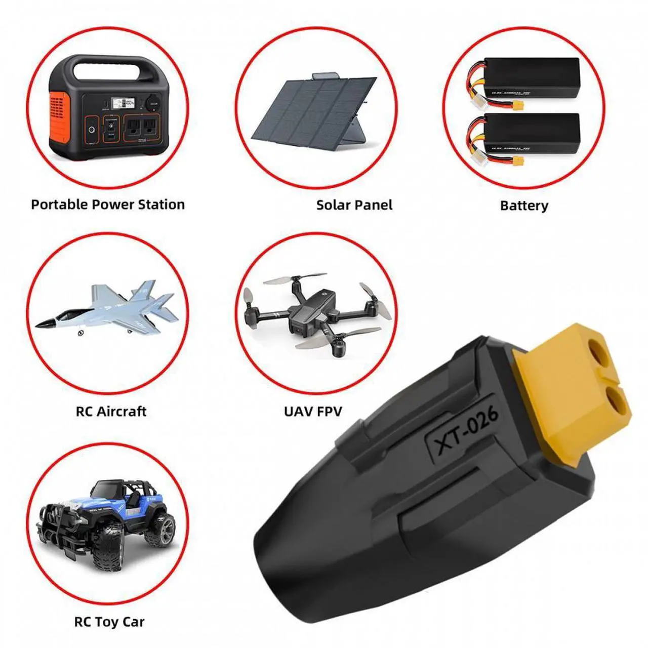 Alt view image 7 of 7 - Cablecc XT60 Female SC100 Protocol to DC 7.4x5.0mm Female Fast Charging Adapter for RC Lipo Battery Quadcopter Multicopter Aeromodelling