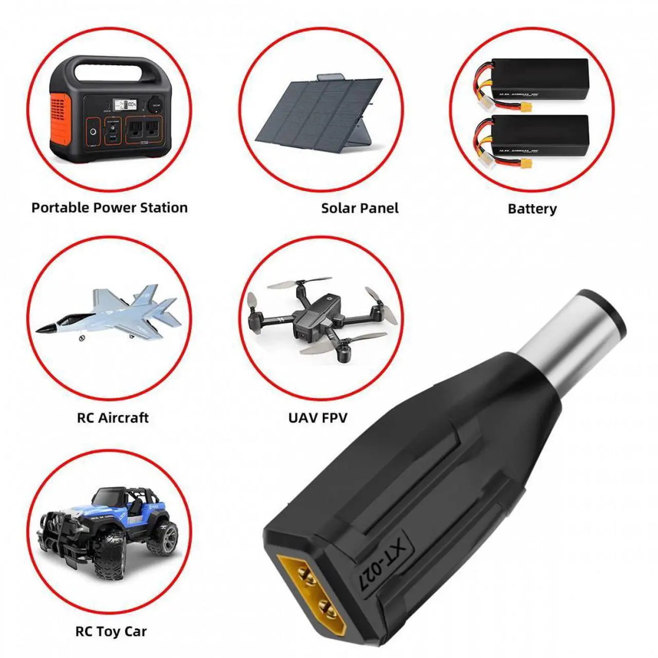 Alt view image 7 of 7 - CY XT60 Male SC100 Protocol to DC 7.4x5.0mm Male Fast Charging Adapter for RC Lipo Battery Quadcopter Multicopter Aeromodelling