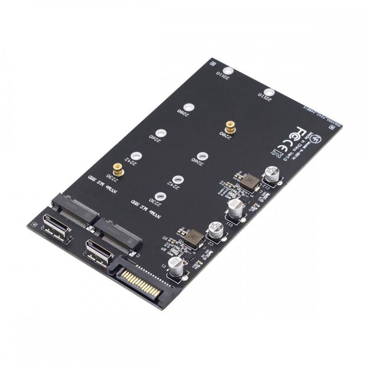 Alt view image 2 of 7 - CY Dual Oculink SFF-8612 SFF-8611 to M.2 NGFF M-Key NVME PCIe SSD 2280 22110mm Adapter for Mainboard