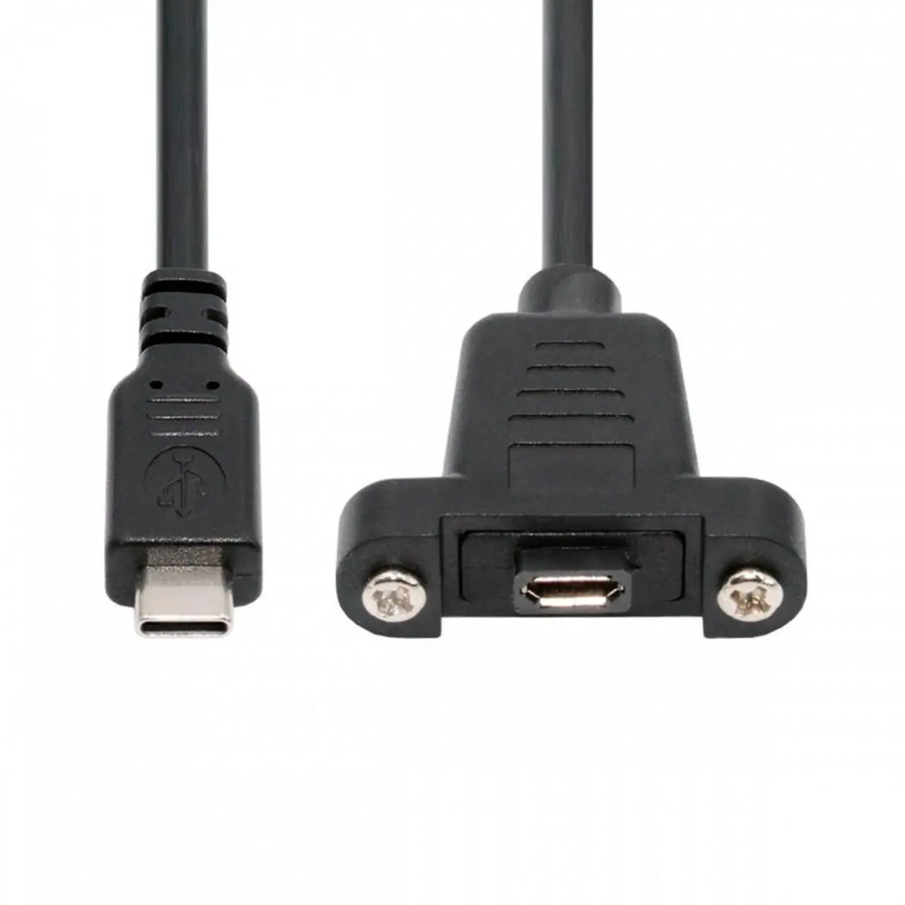 Main image of Chenyang USB2.0 Micro 5Pin Female to Type-C USB-C Male Power Cable 480Mbps Data with Panel Mount Holes 50cm