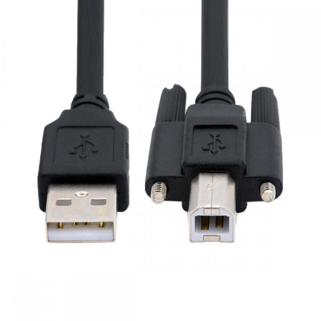 Alt view image 2 of 7 - Jimier USB 2.0 Type-A Male to Type-B Thumbscrew Standard Male Mount Panel Type for Industrial Camera Robot Scanner Disk