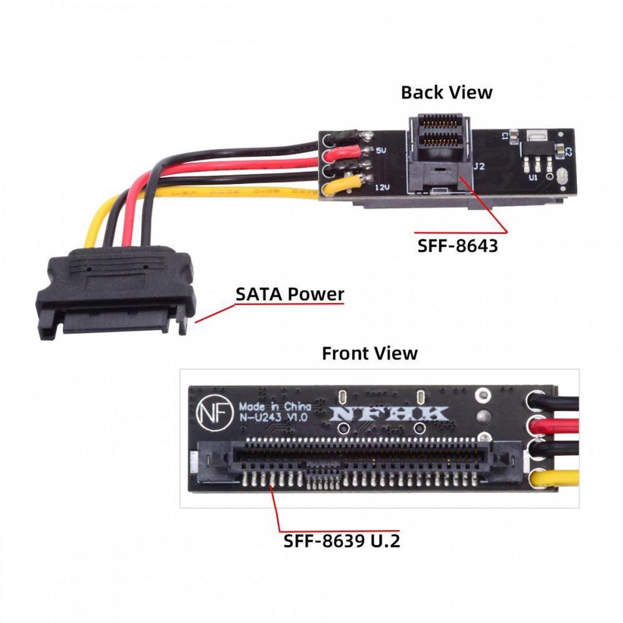 Alt view image 3 of 7 - CY SFF-8643 PCI-E 4.0 Female to U.2 SFF-8639 U.3 NVME PCIe PCI-Express SSD Adapter for Mainboard