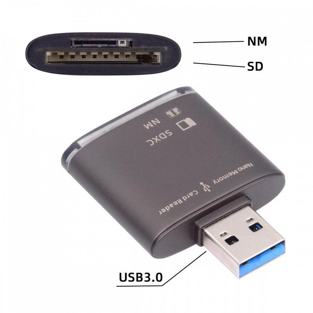 Alt view image 3 of 7 - CY USB 3.0 to NM Nano Memory Card  & SD Card Reader Writerfor Mate Seial Phone & Camera & Laptop