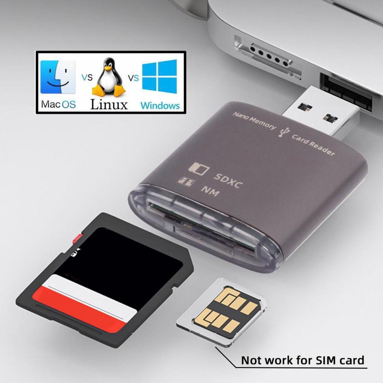Alt view image 7 of 7 - CY USB 3.0 to NM Nano Memory Card  & SD Card Reader Writerfor Mate Seial Phone & Camera & Laptop