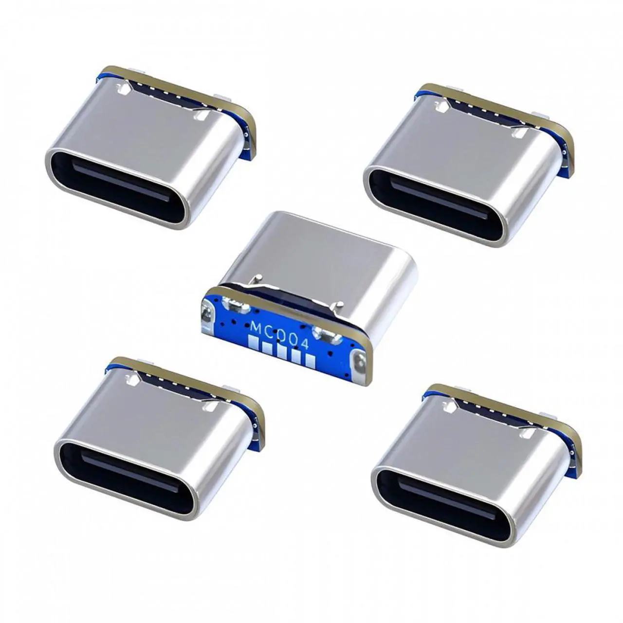 Alt view image 2 of 7 - Cablecc 5pcs/lot DIY Solder Type-C Female Socket Connector Replace for Mini-USB 5Pin Female SMT Type DC 5V Power