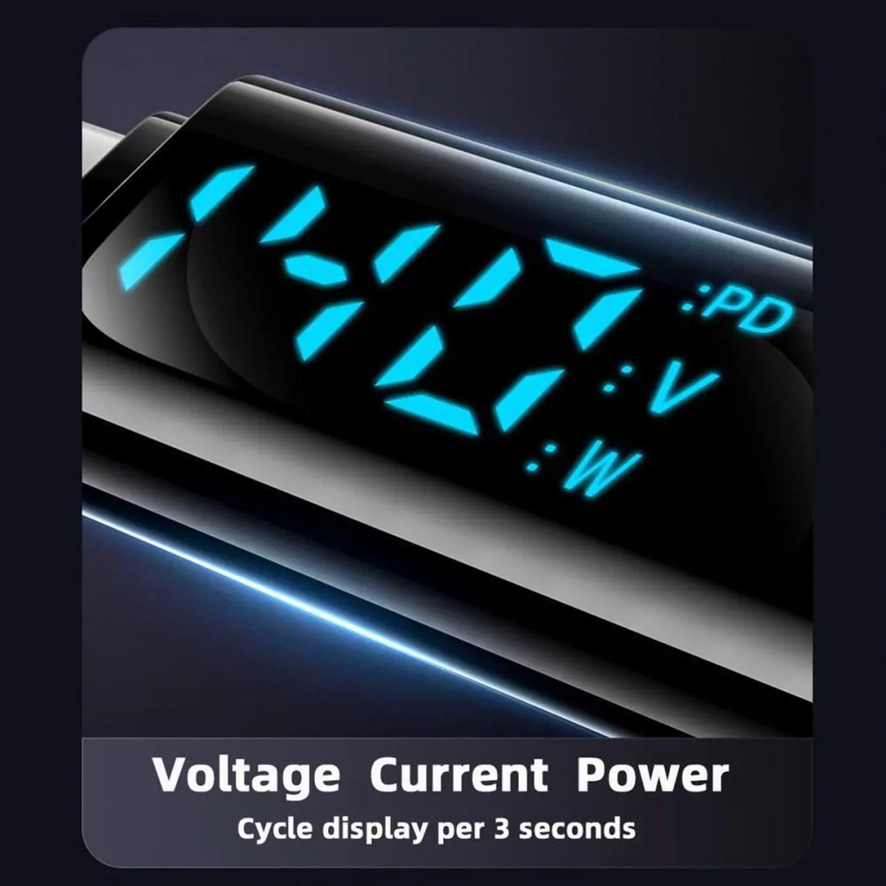 Alt view image 3 of 7 - Jimier Type-C Smart LED Display USB-C Male to Female Extension Adapter USB4.0 40Gbps 140W Current Voltage Monitoring Tester Detector