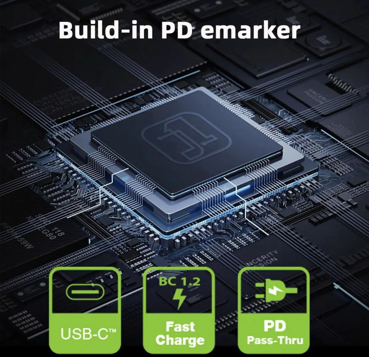 Alt view image 6 of 7 - Jimier Type-C Smart LED Display USB-C Male to Female Extension Adapter USB4.0 40Gbps 140W Current Voltage Monitoring Tester Detector