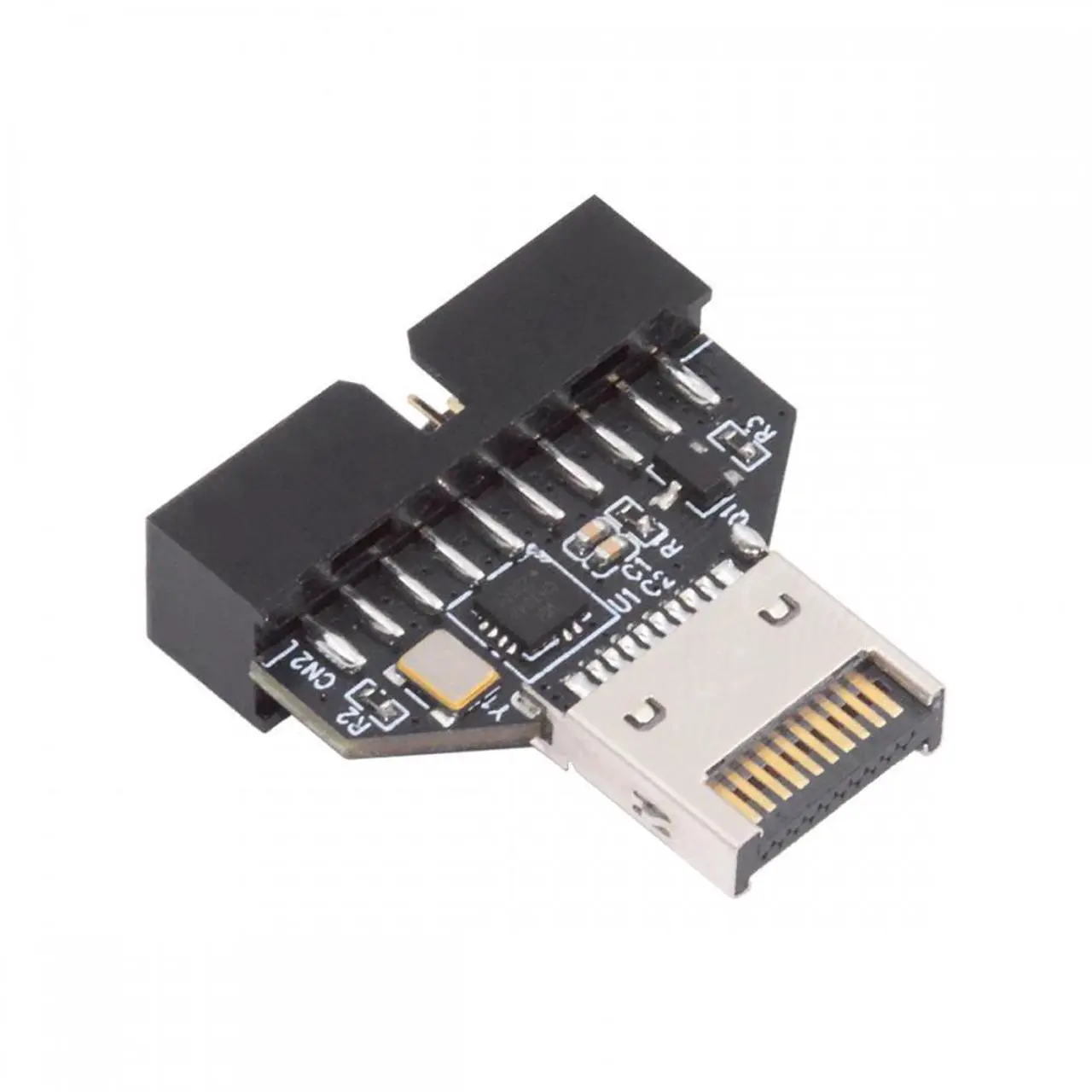 Alt view image 2 of 7 - CY Type-E IDC Socket USB 3.1 Front Panel Header to USB 3.0 20Pin Header Extension Adapter with CH334P for Desktop Motherboard