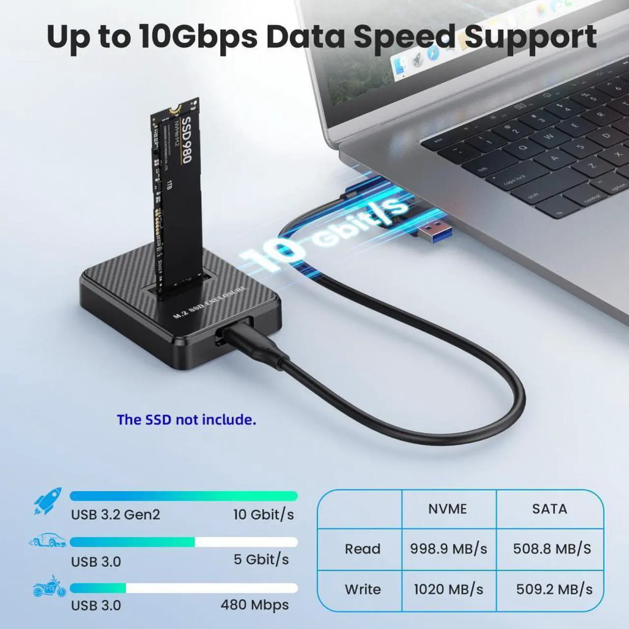 Alt view image 6 of 7 - Chenyang USB 3.0 USB-C Type-C to NVME M-key M.2 NGFF SATA SSD Docking Vertical External PCBA Case Enclosure RTL9210B Chipset