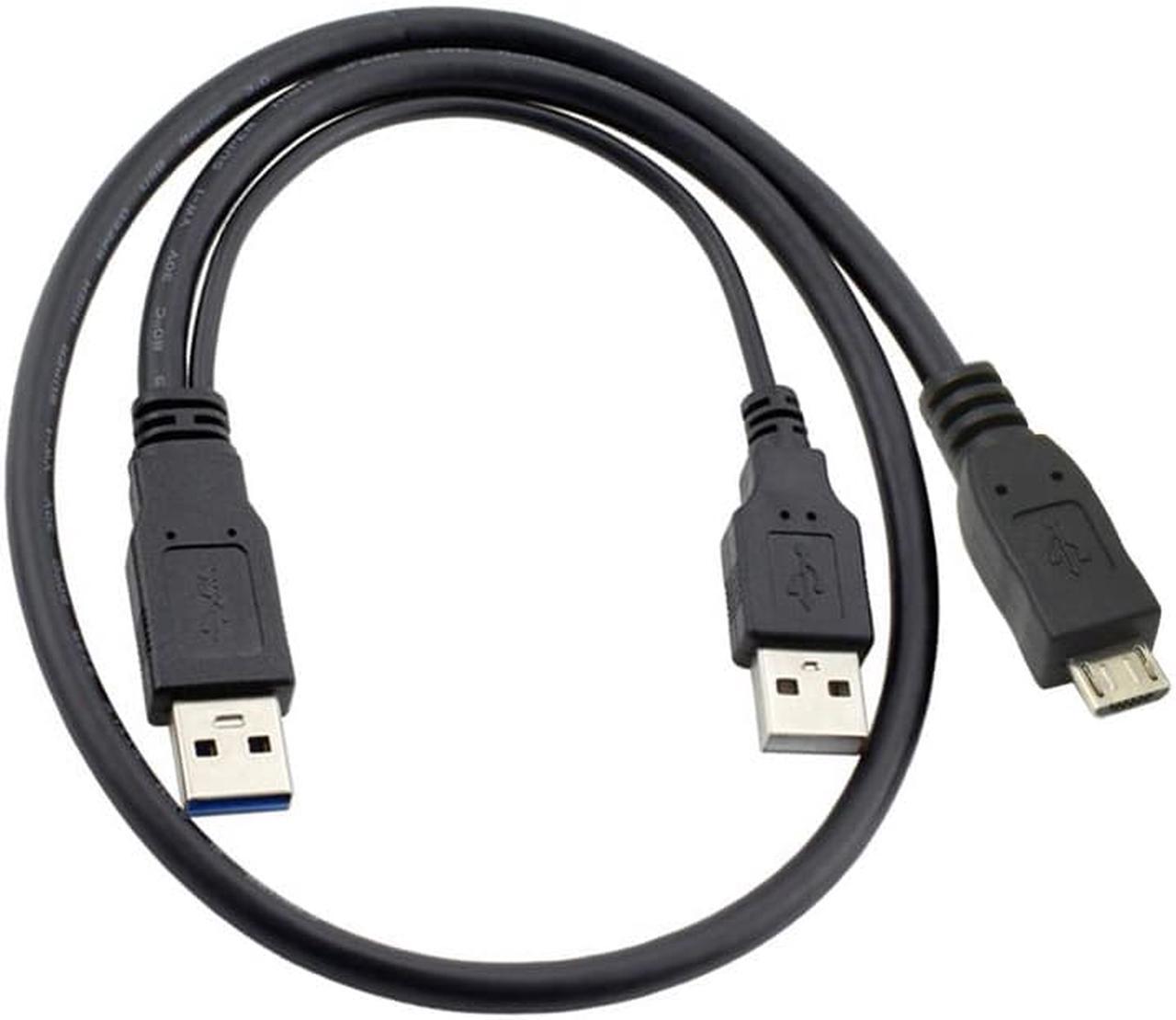 Chenyang U2-072 USB 2.0 Two Male to Micro USB 5Pin Male Y Cable 80cm for external Hard Disk Drive