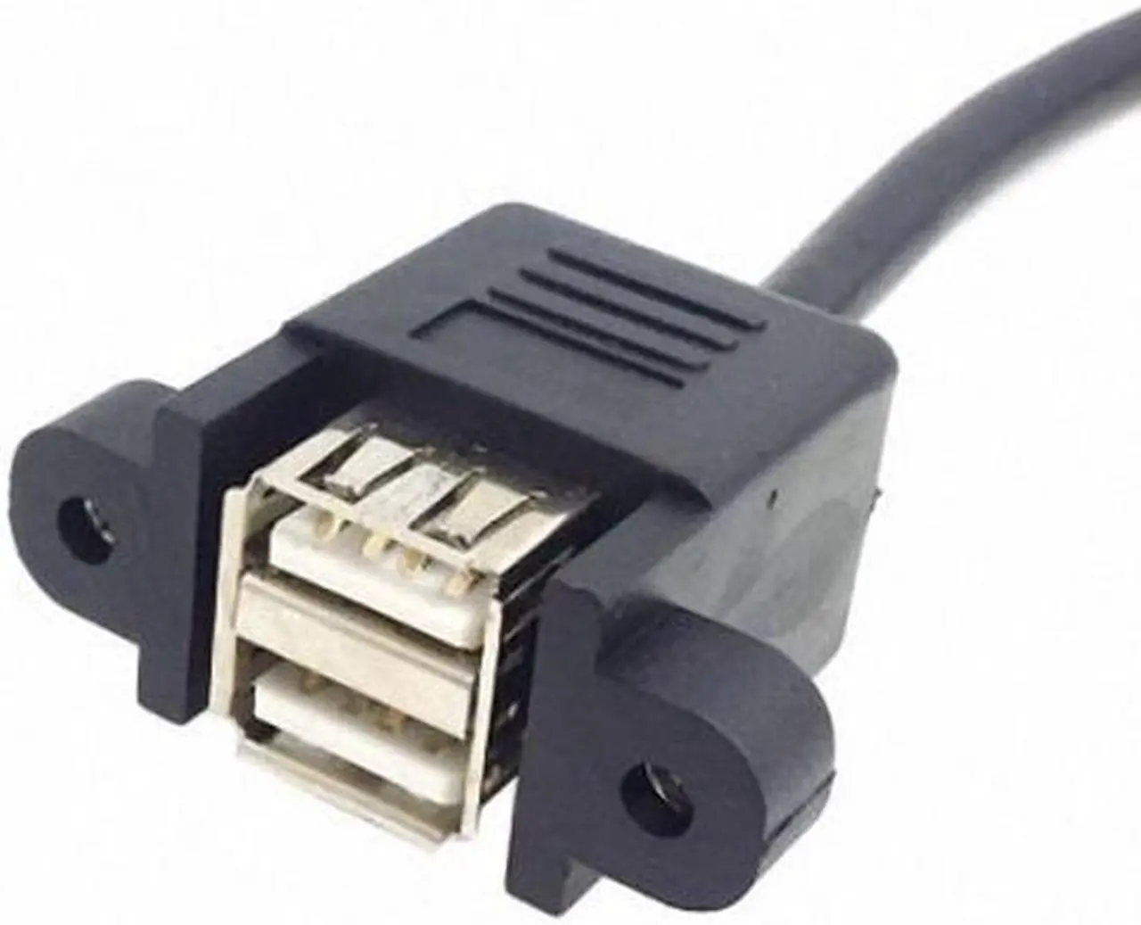 Alt view image 3 of 6 - CY 50cm Stackable Dual USB 2.0 A Type Female to Motherboard 9 Pin Header Cable with Screw Panel Holes U2-256