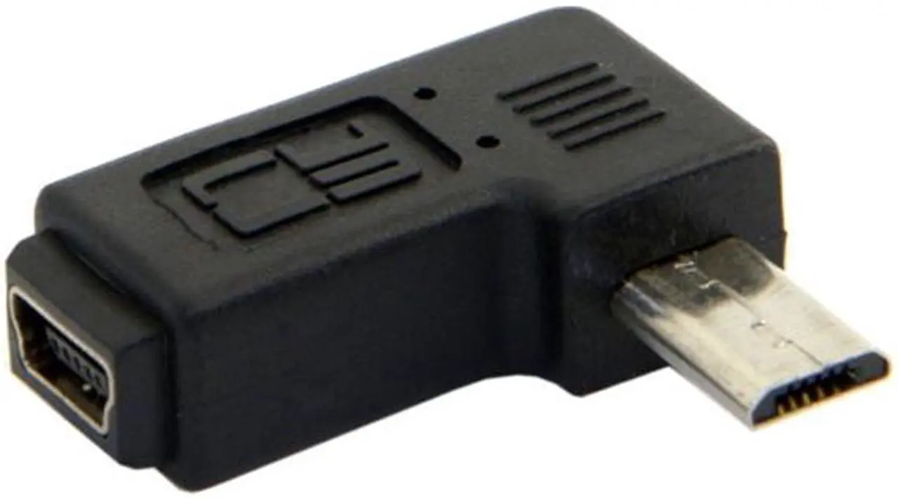 Alt view image 3 of 5 - Cablecc 90 degree Left angled MINI USB Female to MICRO USB Male Data sync power ADAPTER