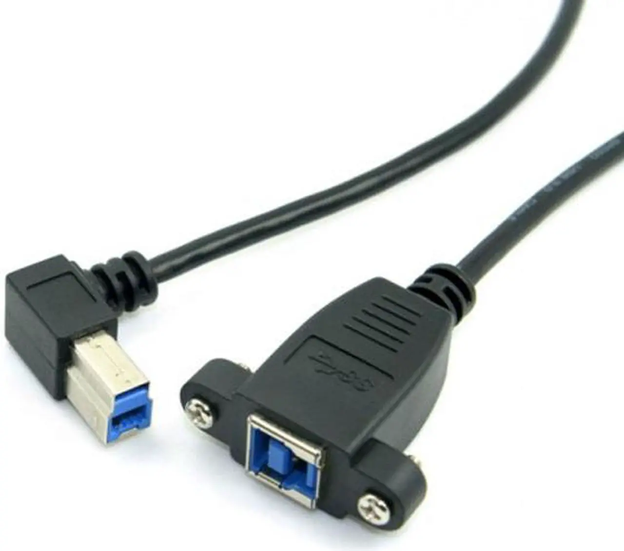 Main image of CY USB 3.0 Back Panel Mount B Type Female To Right Angled 90 Degree B Type Male Extension cable 0.5m U3-288-0.5M