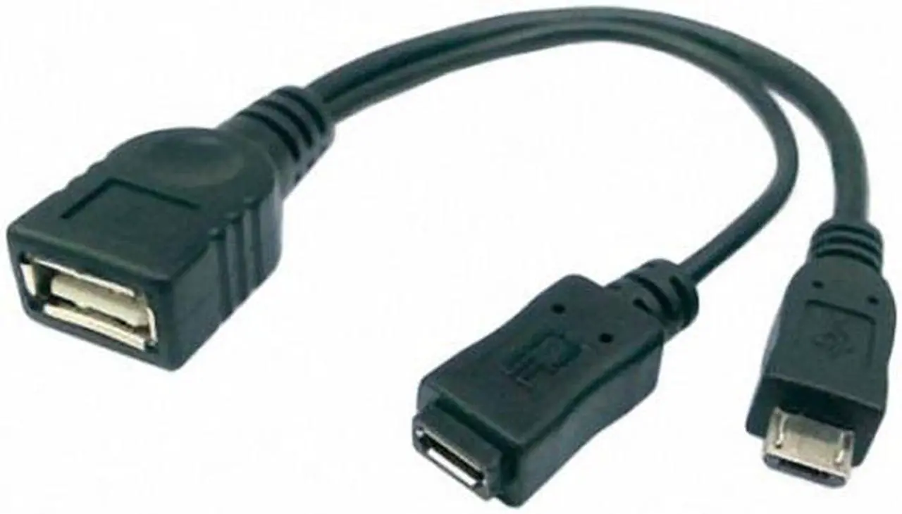Alt view image 4 of 6 - CHENYANG Black Color Micro USB 2.0 OTG Host Flash Disk Cable with Micro USB power  for Galaxy S3 i9300 S4 i9500 Note2 N7100 Note3 N9000 & S5 i9600