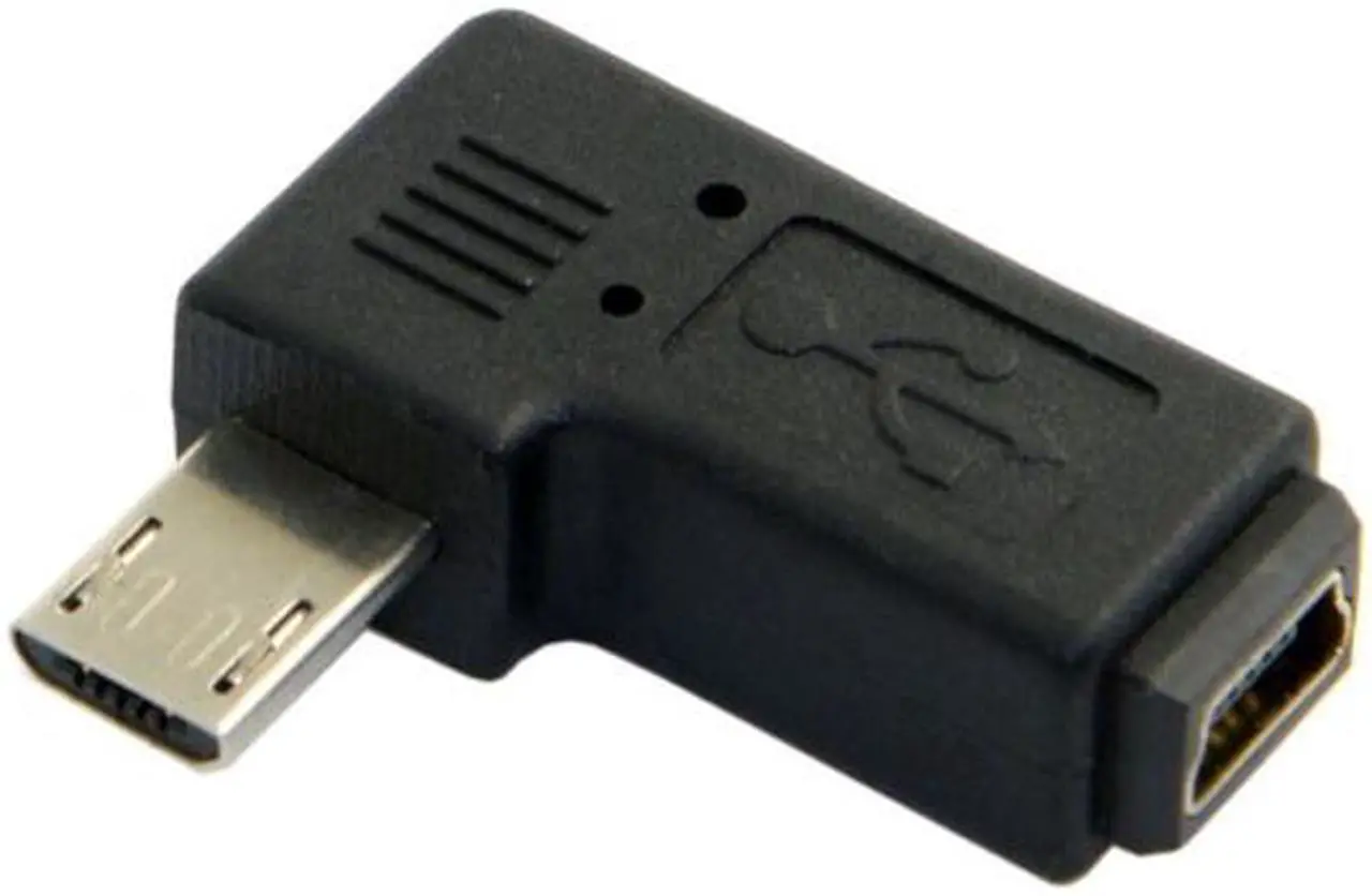 Alt view image 2 of 5 - Cablecc 90 degree Left angled MINI USB Female to MICRO USB Male Data sync power ADAPTER