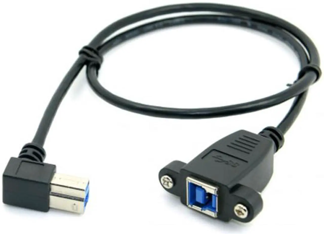 Alt view image 6 of 7 - CY USB 3.0 Back Panel Mount B Type Female To Right Angled 90 Degree B Type Male Extension cable 0.5m U3-288-0.5M