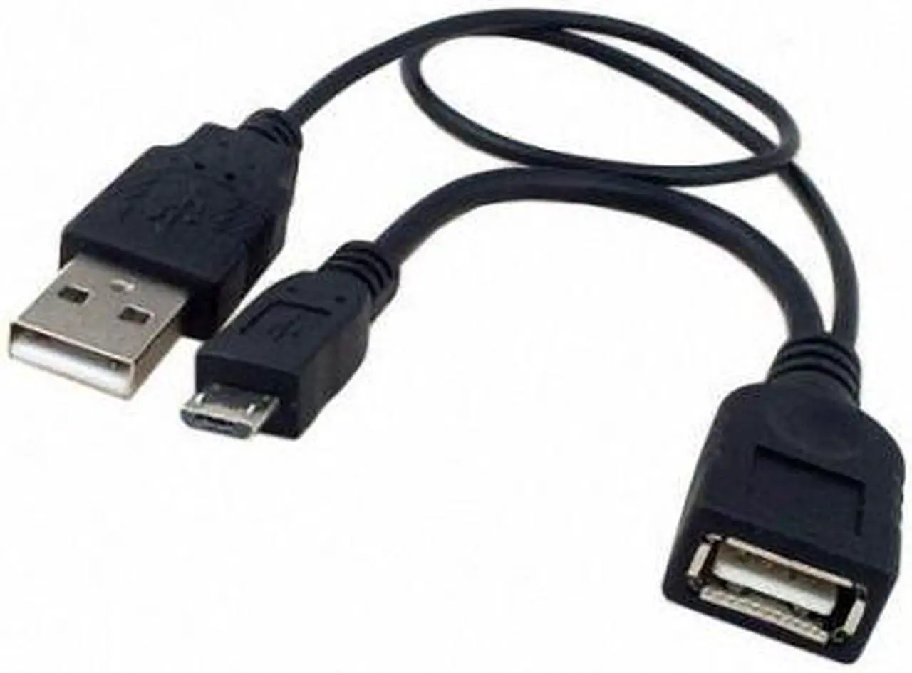 Alt view image 2 of 4 - CHENYANG Black Color Micro USB 2.0 OTG Host Flash Disk Cable with USB power  for Galaxy S3 i9300 S4 i9500 Note2 N7100 Note3 N9000 & S5 i9600