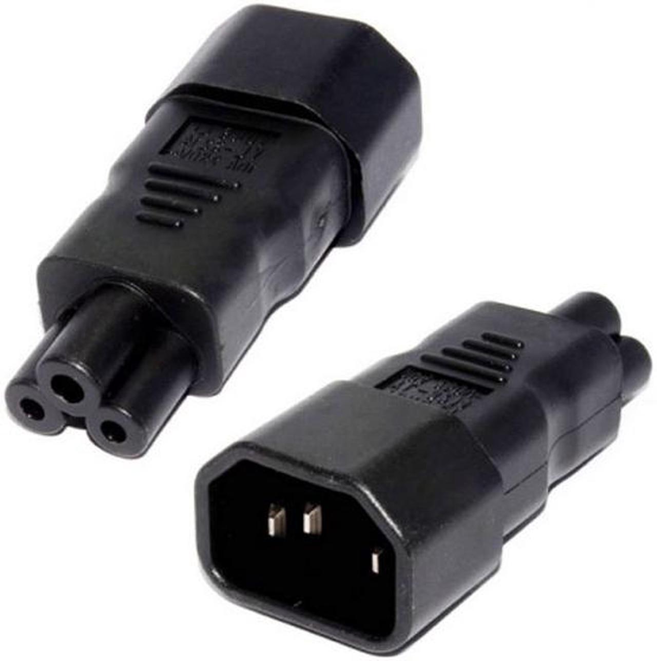 CHENYANG  IEC 320 Adapter 3 Poles Socket C14 to Cloverleaf Plug Micky C5 Straight Extension Power Adapter