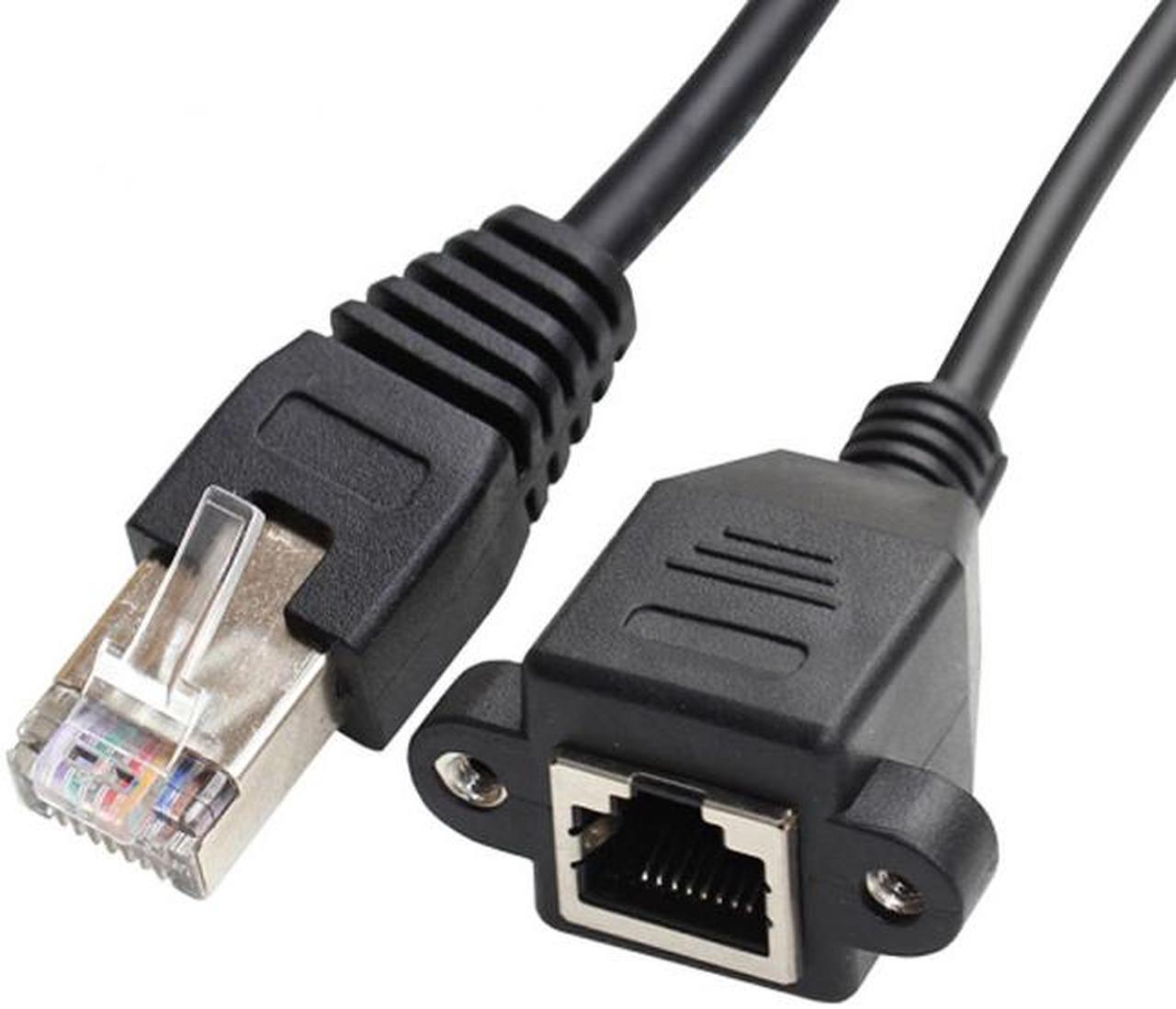 CHENYANG  30cm 8P8C FTP STP UTP Cat 5e Male to Female Lan Ethernet Network Extension Cable with Panel Mount Holes