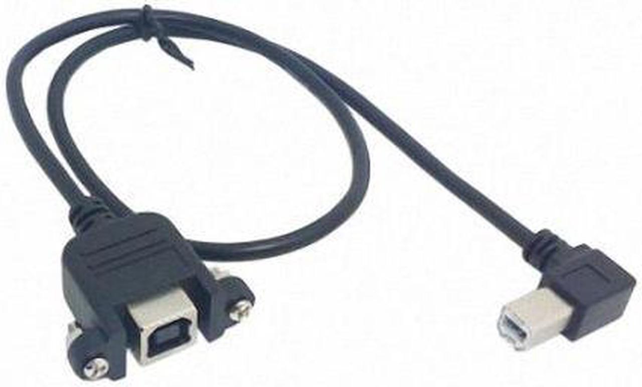 CHENYANG Right angled USB B Male to Female extension cable with screws for Panel Mount 1m