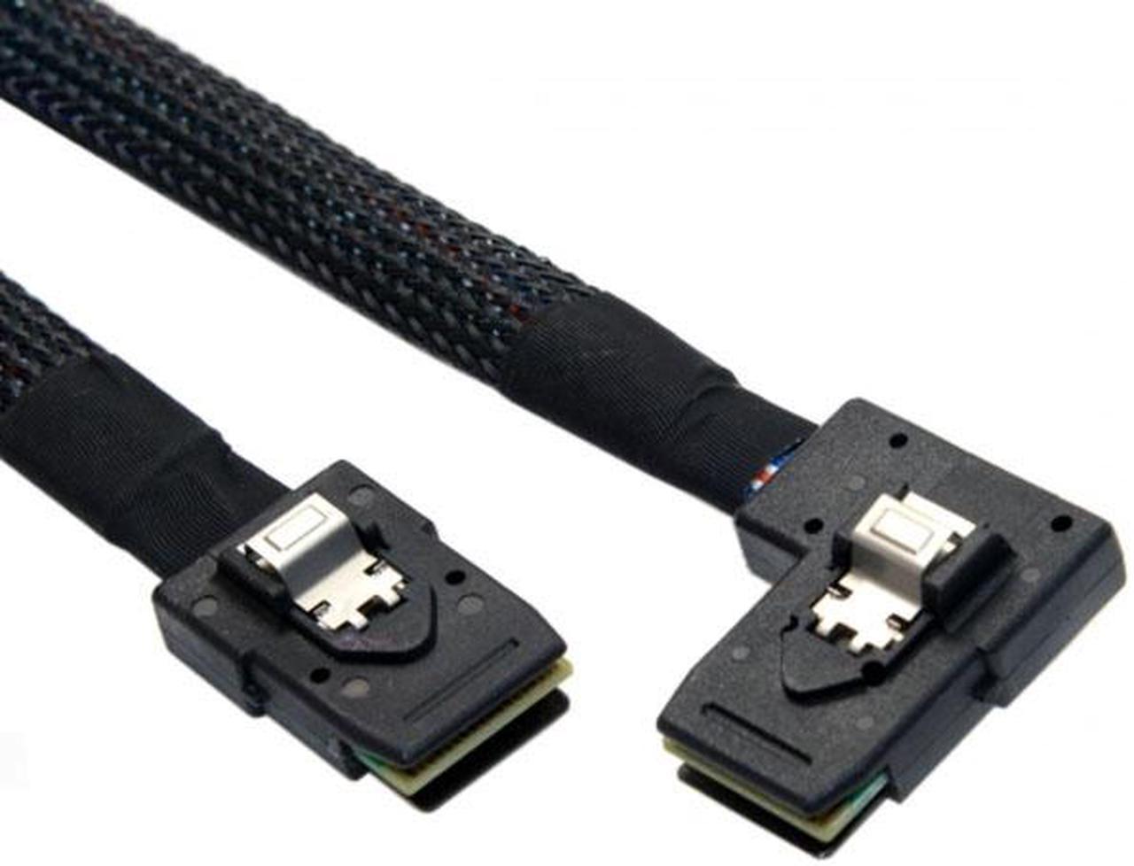 CHENYANG  Ultra Slim Flat Left Angled 90 Degree Mini SAS 36pin SFF-8087 to 8087 Data Raid Cable 80cm