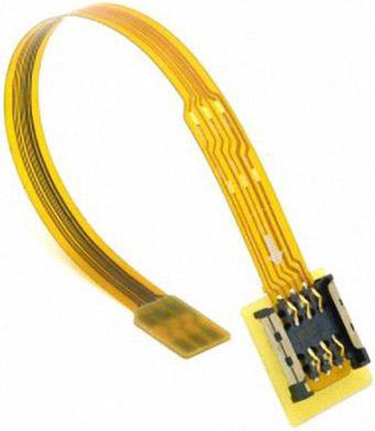 Alt view image 2 of 7 - Cablecc Micro SIM Card to Nano SIM Kit Male to Female Extension Soft Flat FPC Cable Extender 10cm