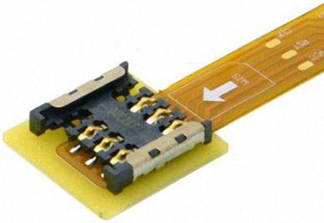 Alt view image 3 of 7 - Cablecc Micro SIM Card to Nano SIM Kit Male to Female Extension Soft Flat FPC Cable Extender 10cm