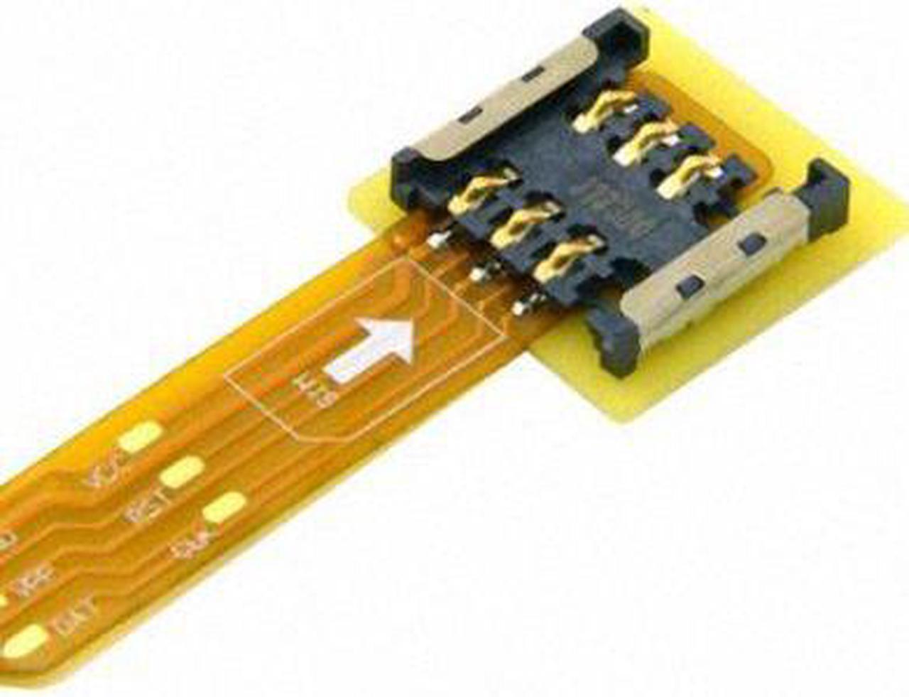 Alt view image 7 of 7 - Cablecc Micro SIM Card to Nano SIM Kit Male to Female Extension Soft Flat FPC Cable Extender 10cm