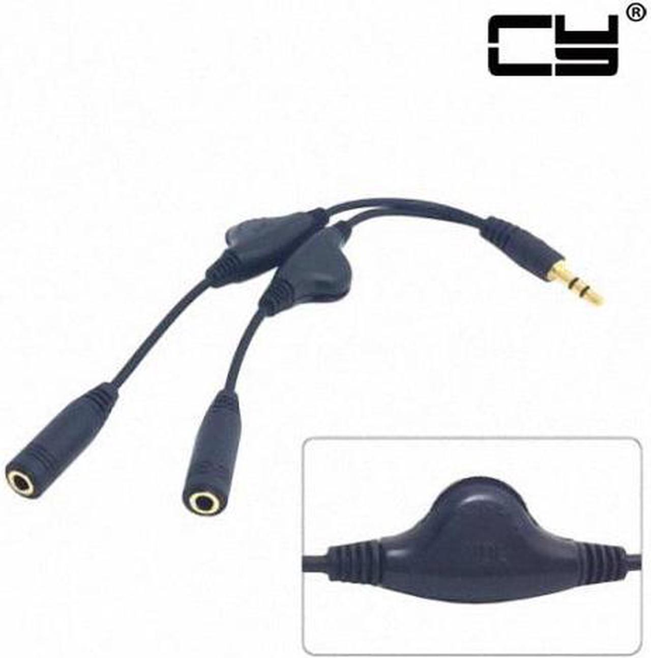 CHENYANG 3.5mm Stereo Male to Double 3.5mm Female Audio Headphone Y Splitter Cable with Volume Control Switch