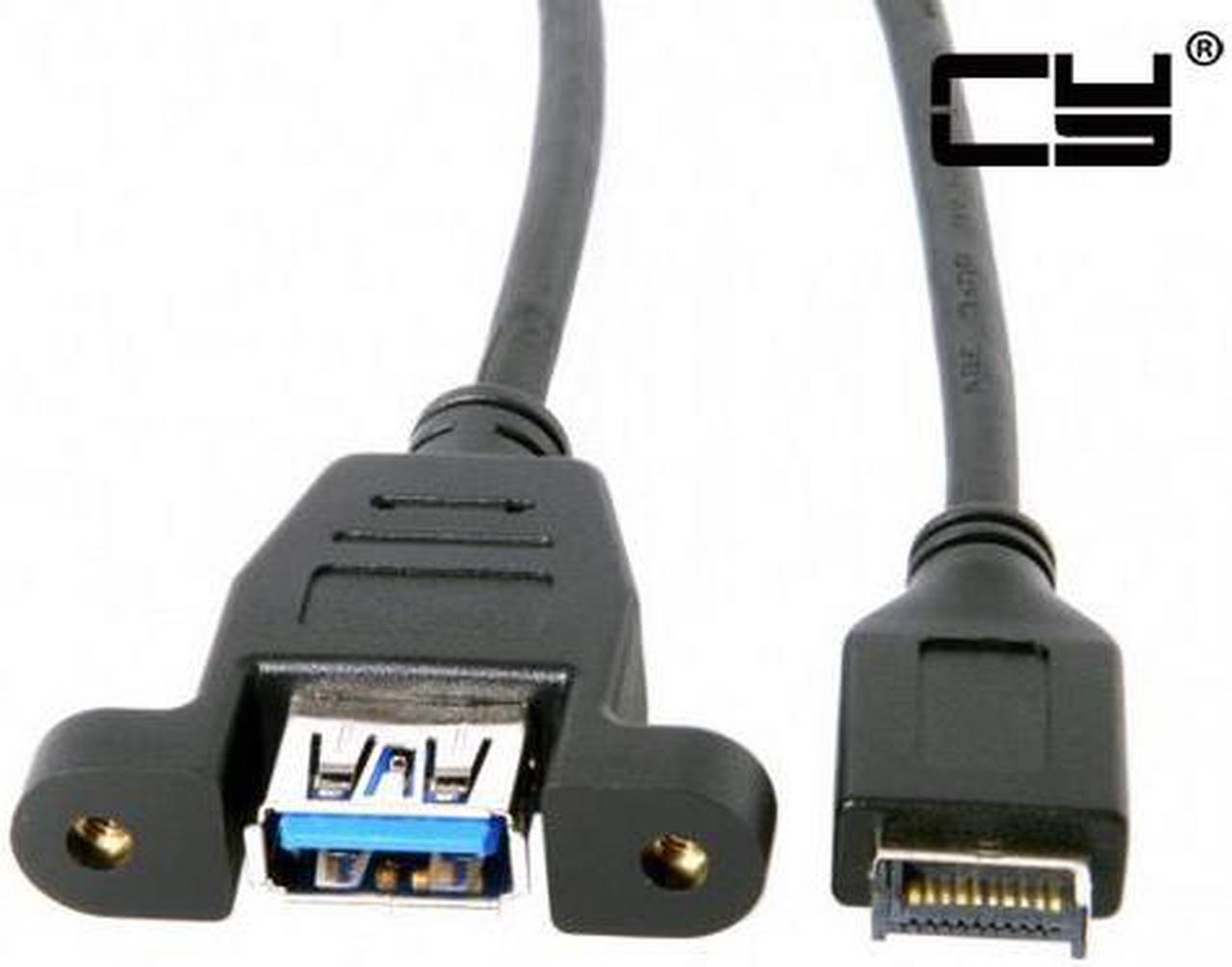 Main image of Chenyang USB 3.1 Front Panel Header to USB 3.0 Type-A Female Extension Cable 50cm Panel Mount Type