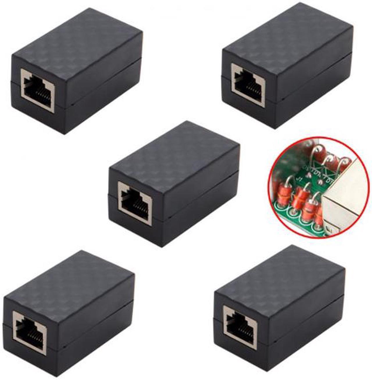 Chenyang 5pcs/lot Lightning Protection RJ45 UTP STP CAT6 CAT5e Female to Female Network Lan Adapter Extender