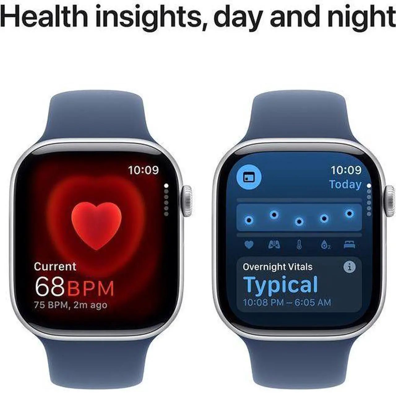 Alt view image 3 of 3 - Apple Watch Series 10 42mm (GPS + Cellular) Aluminum Silver with Medium/Large Denim Sport Band