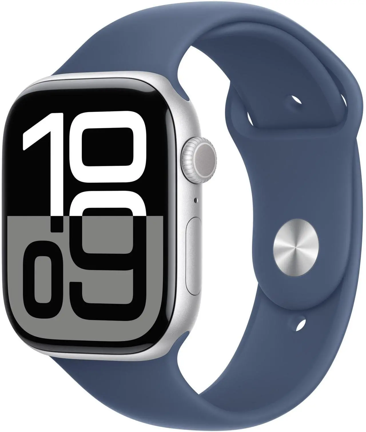 Main image of Apple Watch Series 10 42mm (GPS + Cellular) Aluminum Silver with Medium/Large Denim Sport Band