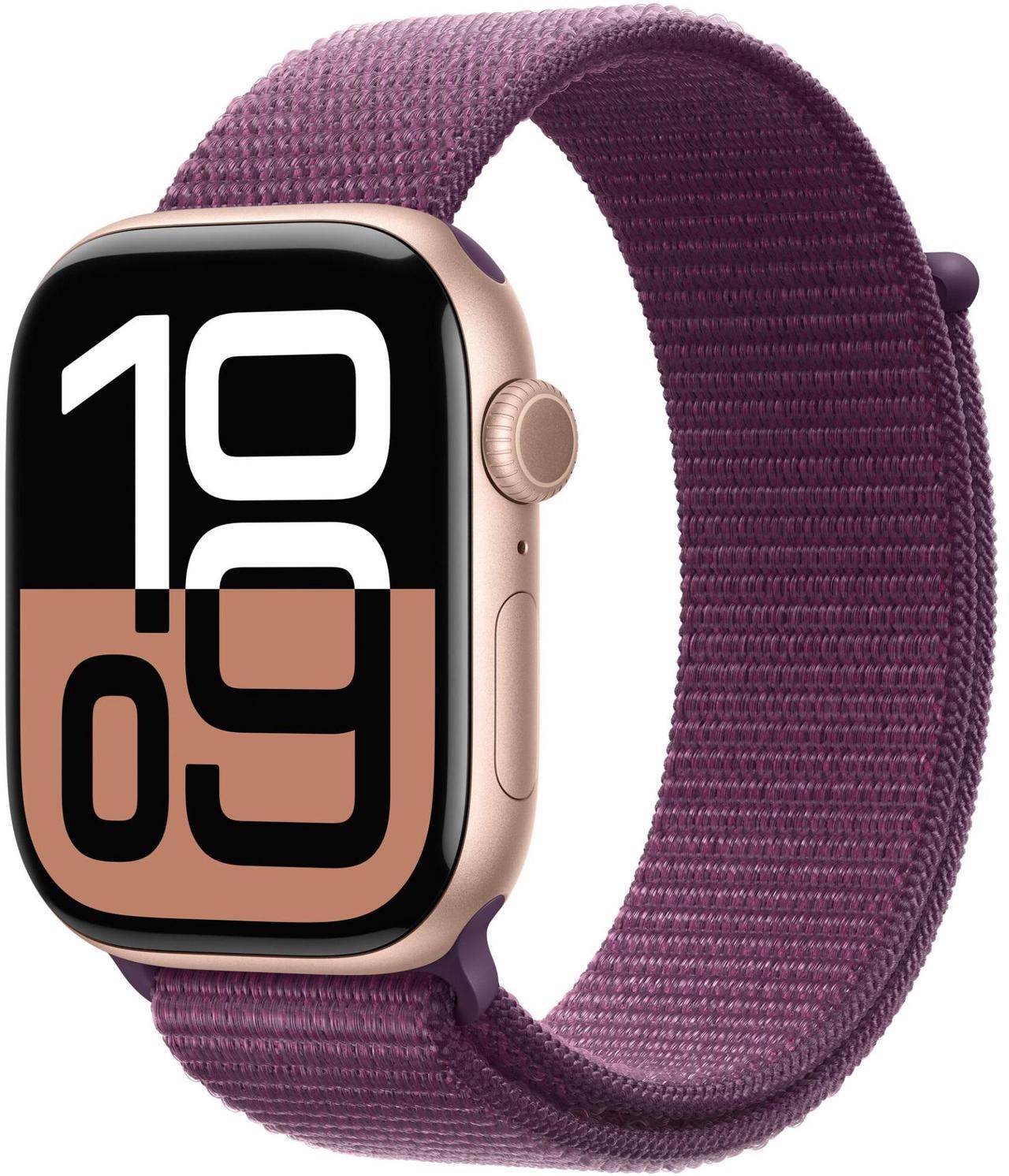 Main image of Apple Watch Series 10 42mm (GPS + Cellular) Aluminum Rose Gold Case with Plum Sport Loop (Grade A)