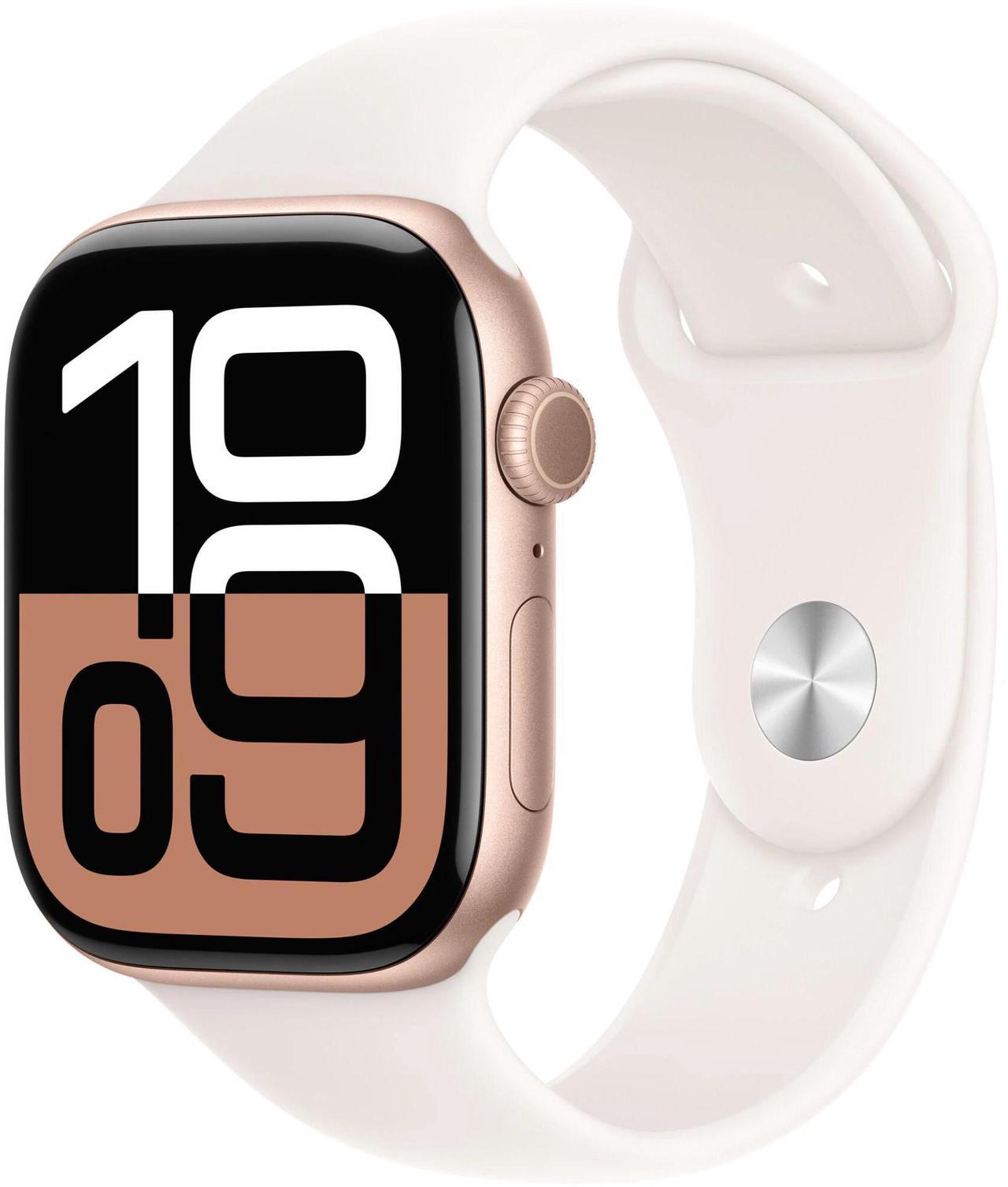 Main image of Apple Watch Series 10 46mm (GPS) Aluminum Rose Gold Case with Light Blush Sport Band M/L (Grade A)