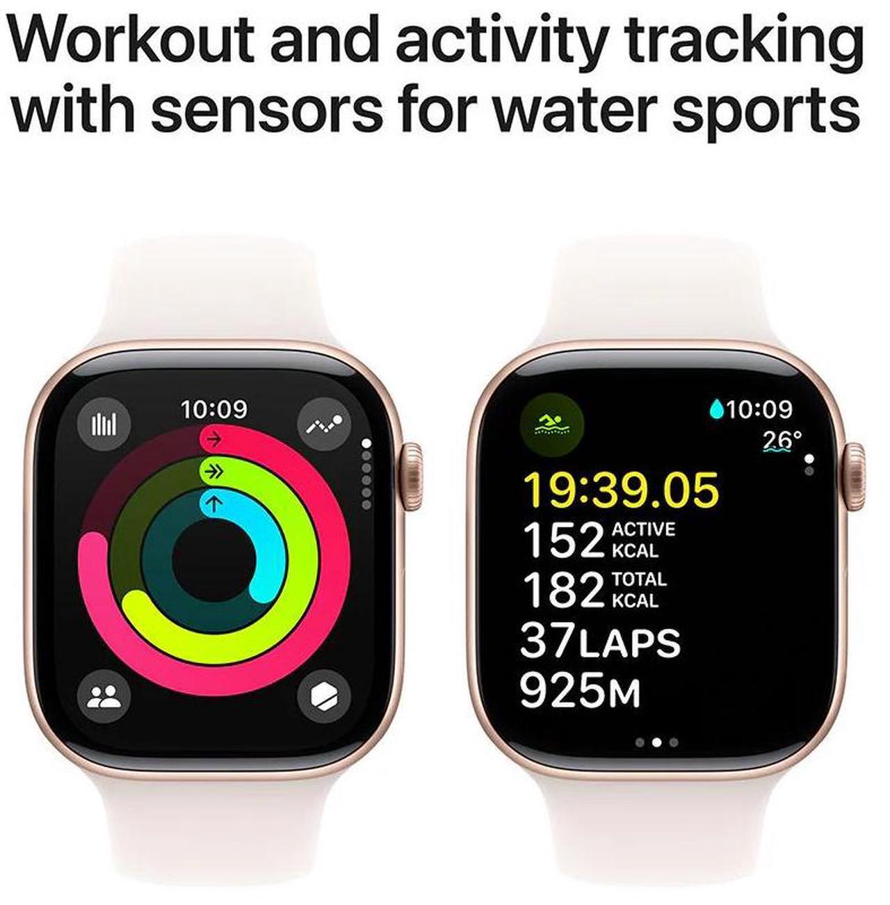 Alt view image 4 of 4 - Apple Watch Series 10 46mm (GPS) Aluminum Rose Gold Case with Light Blush Sport Band M/L (Grade A)