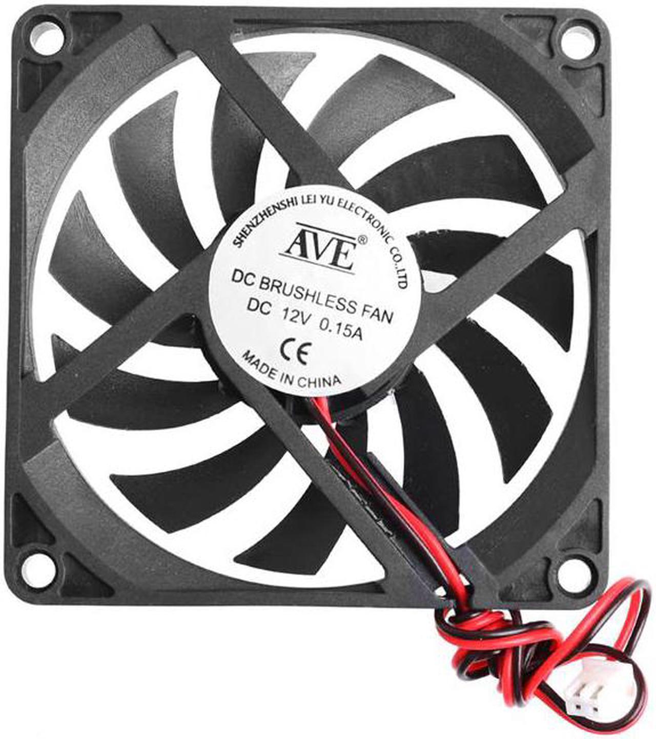 12V 2-Pin 80x80x10mm PC Computer CPU System Heatsink Brushless Cooling Fan 8010